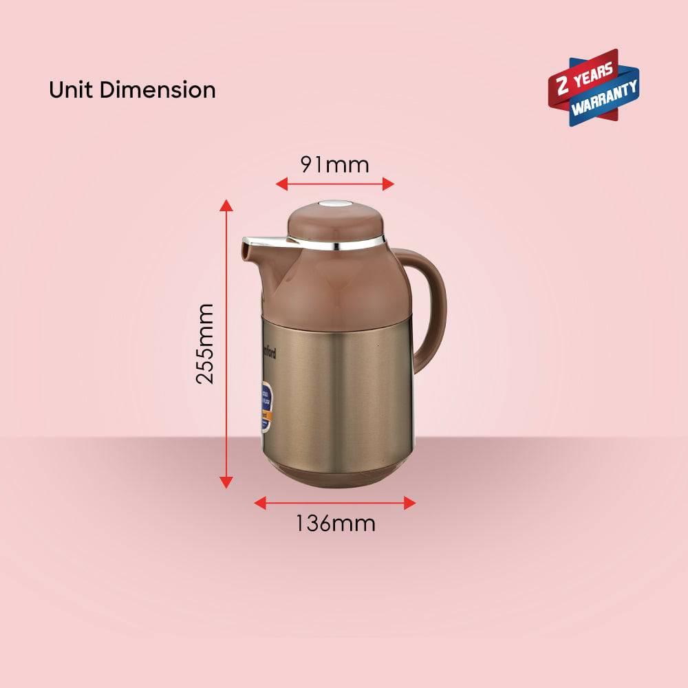 Sanford 1.3L Vacuum Flask Stainless Steel Hot & Cold Double Glass Liner - SF10516VF