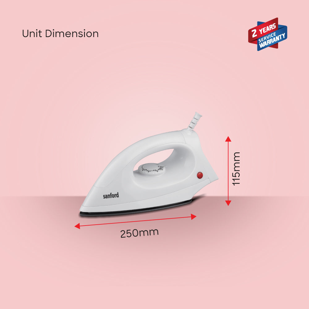 Sanford Dry Iron Light Weight 1200W Easy Temperature Settings Non-stick Sole Plate - SF23DI