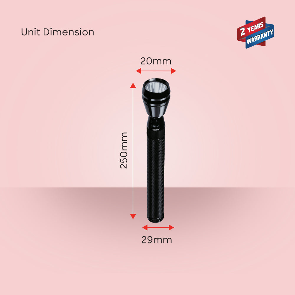 Sanford LED Flashlight Rechargeable Army Series 1000m Range CREE 5W Torch - SF2638SL