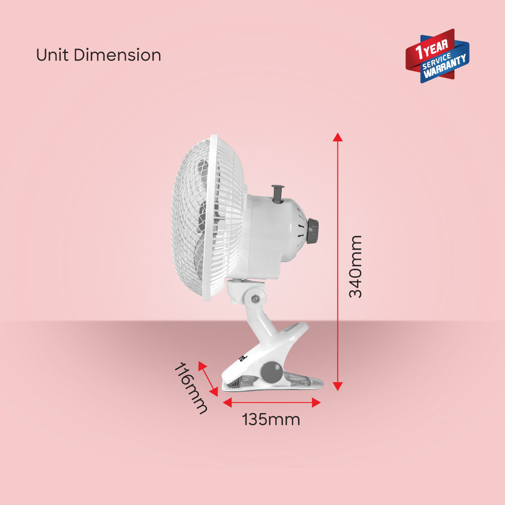 Sanford 3-in-1 Fan | Desk, Clip & Wall Mount | 360° Rotation | 2-Speed Silent Motor | 45W Power | Safety Net Cover - buysanford