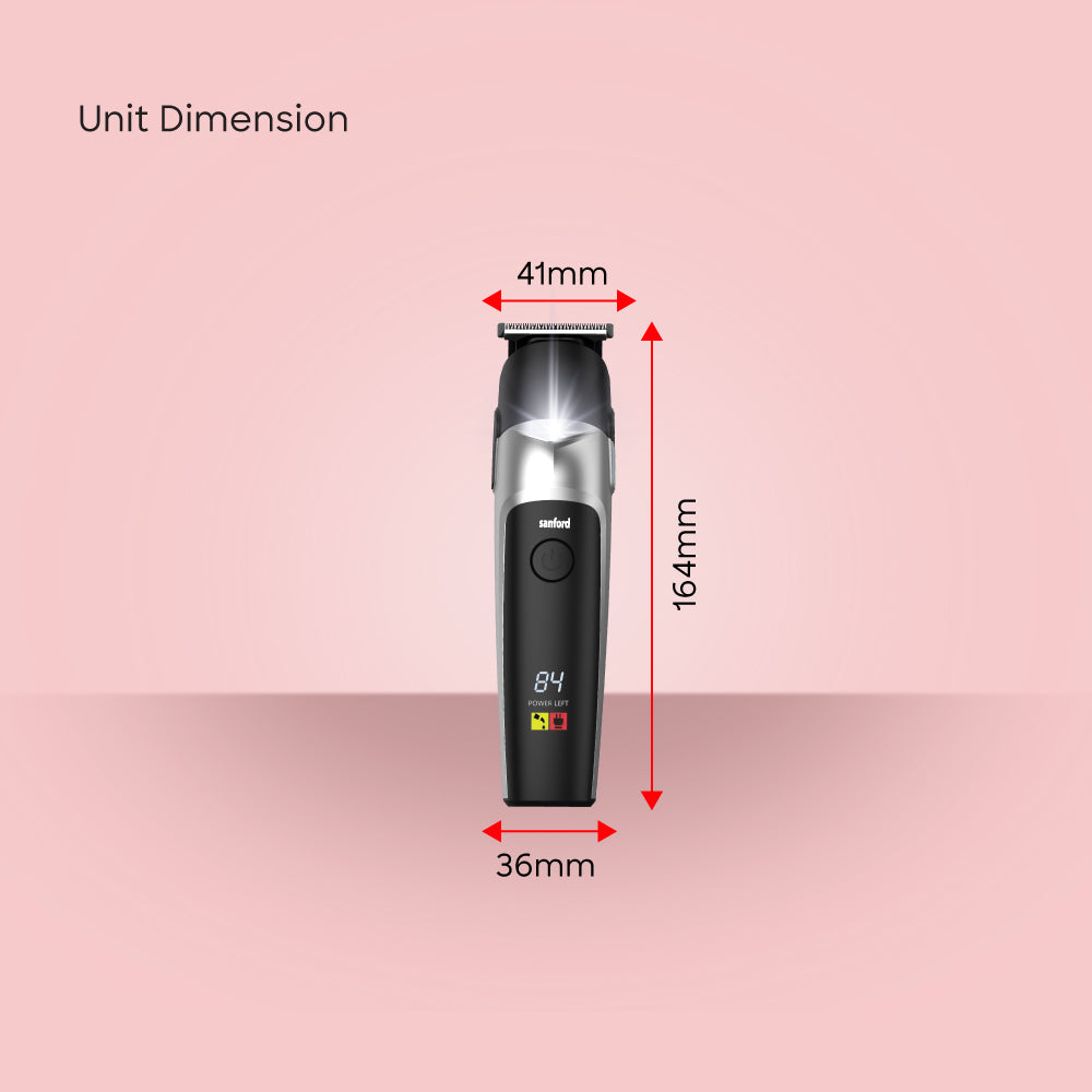 Sanford 6-in-1 Grooming Kit | T & U Blades | LED Lamp | LCD Display | Type-C Fast Charging | Waterproof IPX6 - buysanford
