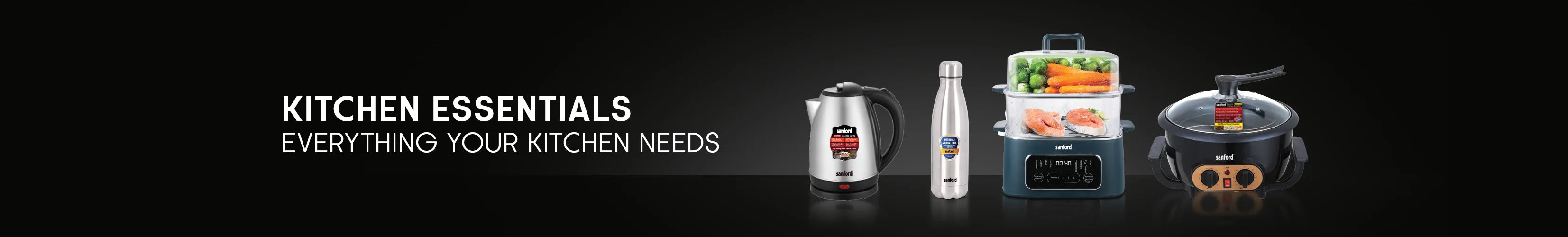 kitchen essentials collection banner featuring everyday cooking tools and accessories sanford