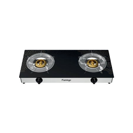 2 burner glass top gas stove auto ignition blue flame sanford 1