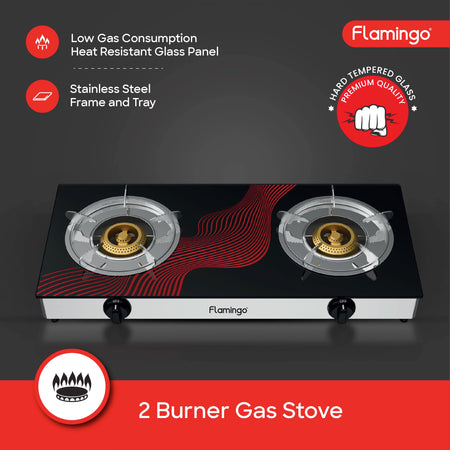 2 burner glass top gas stove auto ignition blue flame sanford 3