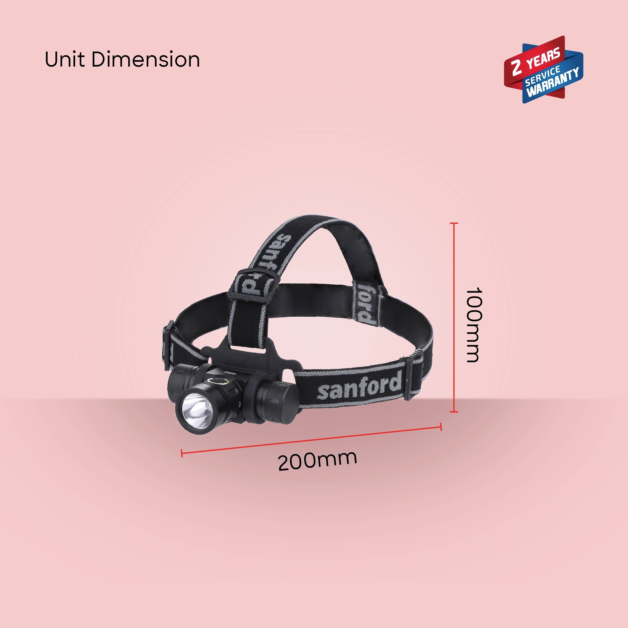 outdoor LED headlamp rechargeable battery waterproof sanford 6