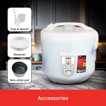 Automatic rice cooker 1.8L capacity & Keep Warm Function sanford 5