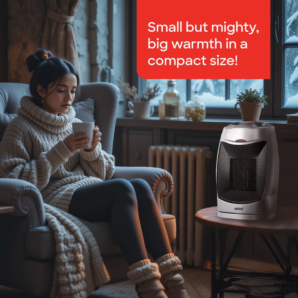 Sanford PTC Fan Heater 750W/1500W with 90° Oscillation & Temperature Control - SF1229RH