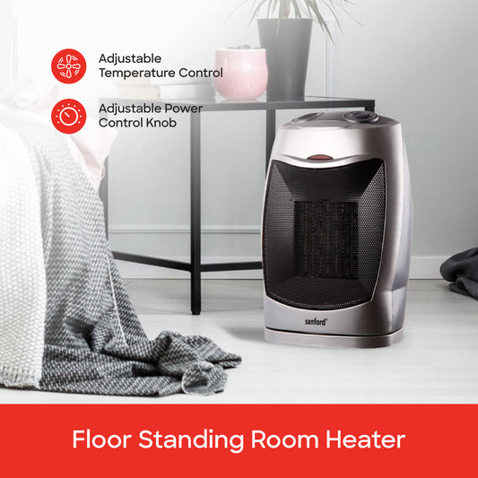 Sanford PTC Fan Heater 750W/1500W with 90° Oscillation & Temperature Control - SF1229RH