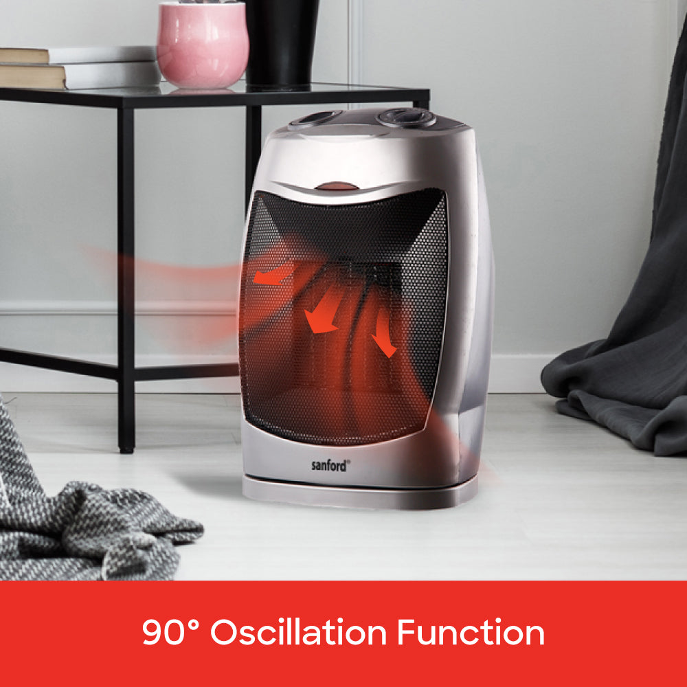 Sanford PTC Fan Heater 750W/1500W with 90° Oscillation & Temperature Control - SF1229RH