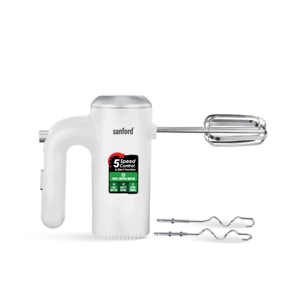 200W Hand mixer copper motor stainless steel beaters & compact sanford 1