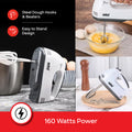 Sanford Hand Mixer 160W 7-Speed Copper Motor Steel Beaters Compact Design - SF1340HM