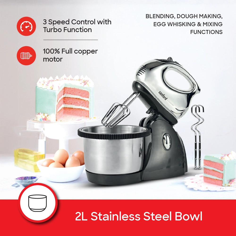 best stand mixer 2 in 1 2L bowl & 3 speed 300W sanford 3