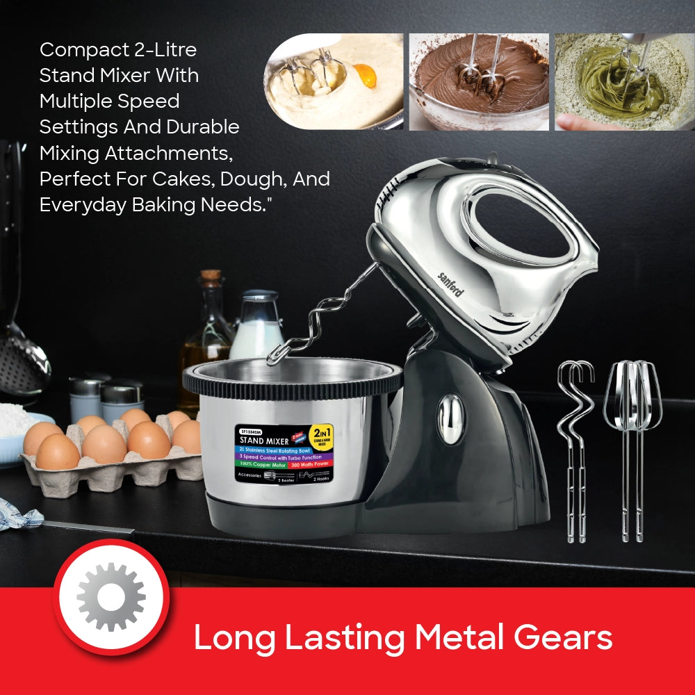 best stand mixer 2 in 1 2L bowl & 3 speed 300W sanford 5