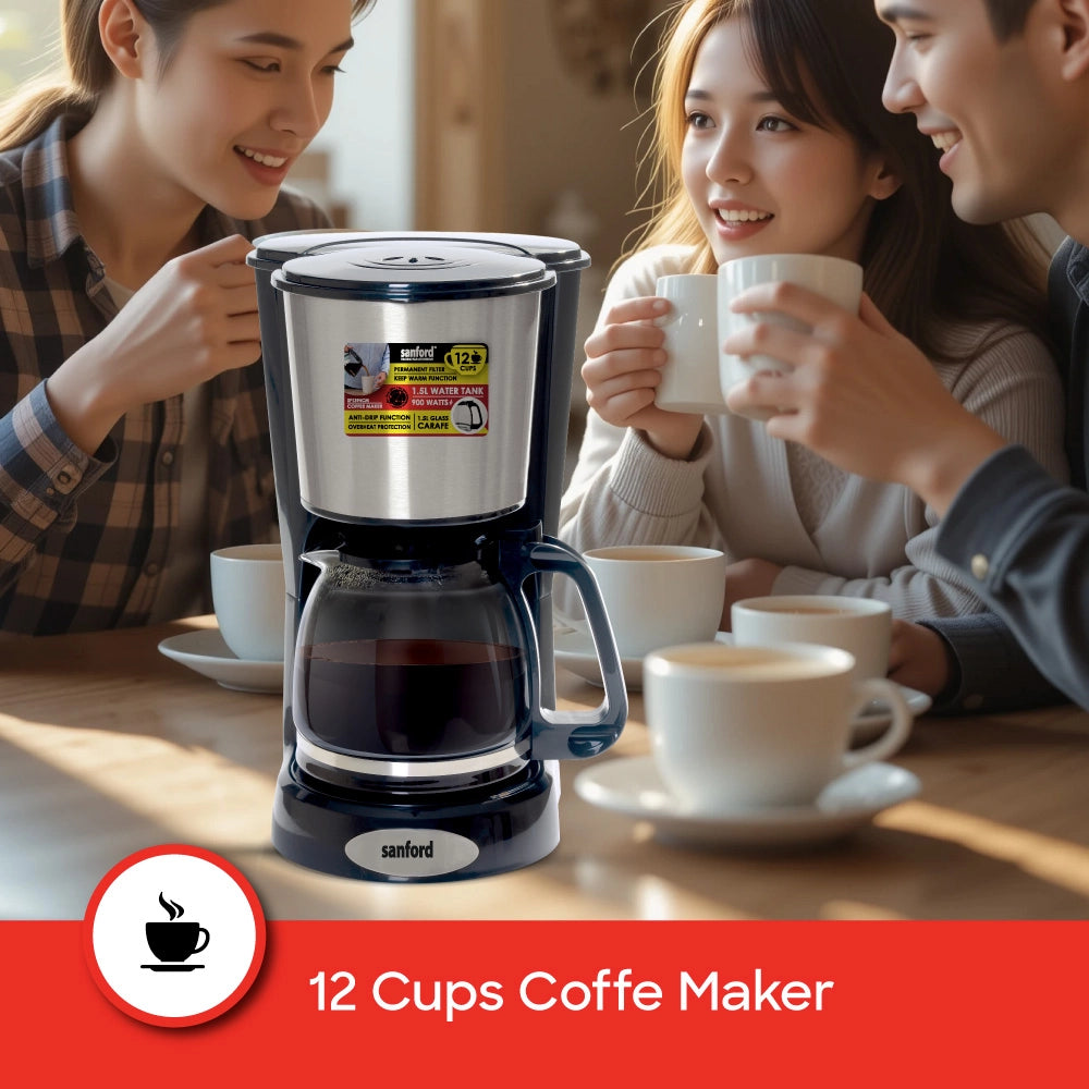 best coffee maker 12 cups & thermostat 1000W sanford 5