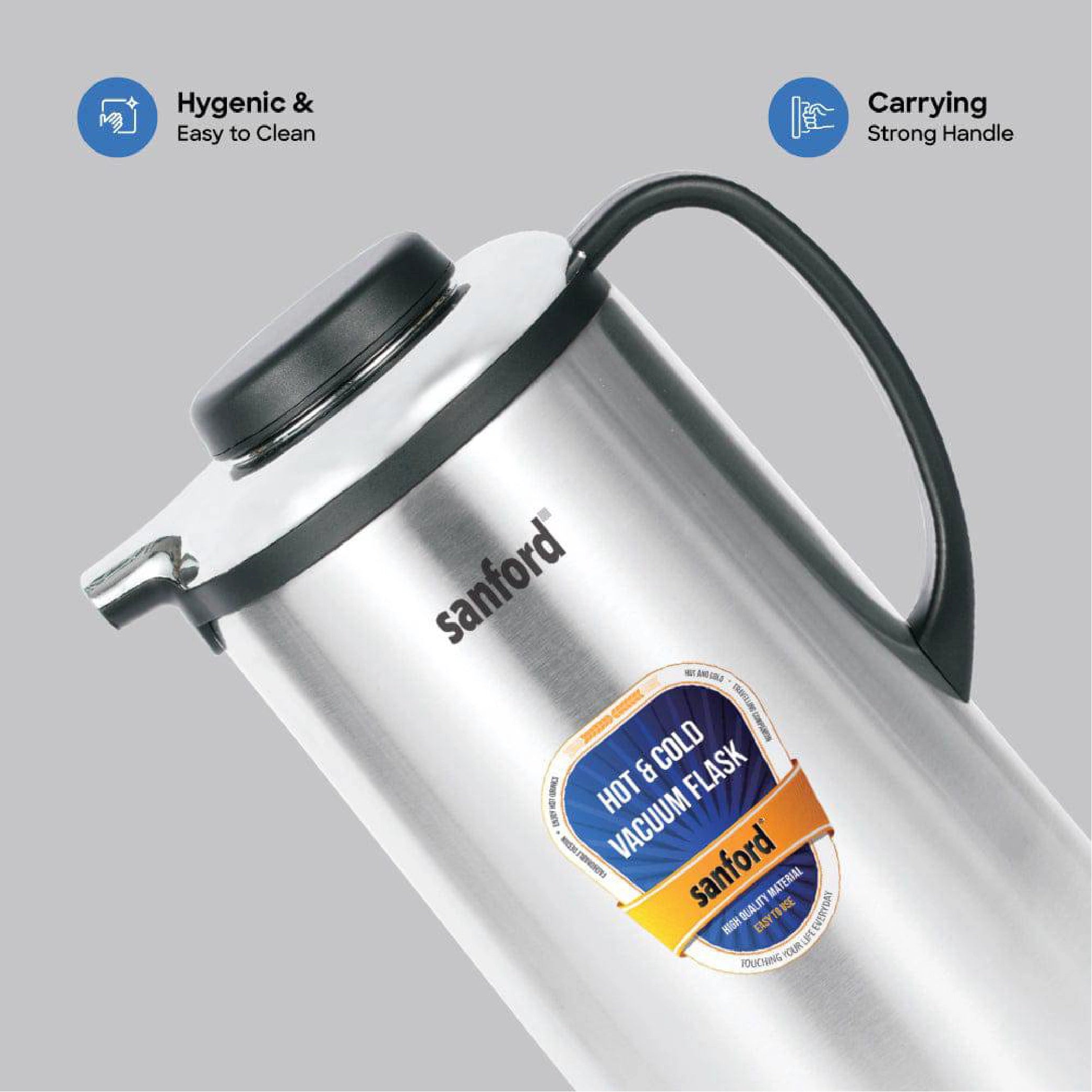 1.0L stainless steel vacuum flask jug insulated hot & cold sanford 4