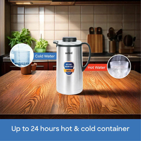 1.0L stainless steel vacuum flask jug insulated hot & cold sanford 5