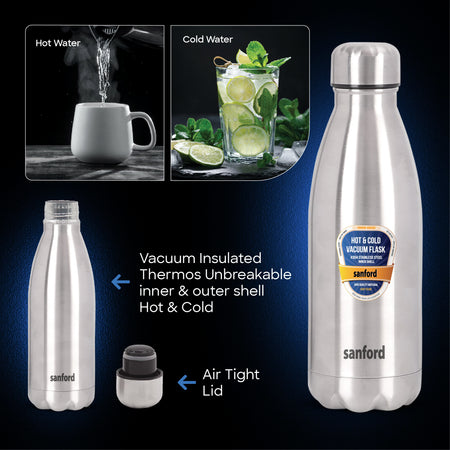 vacuum flask 350ml stainless steel hot & cold sanford 5