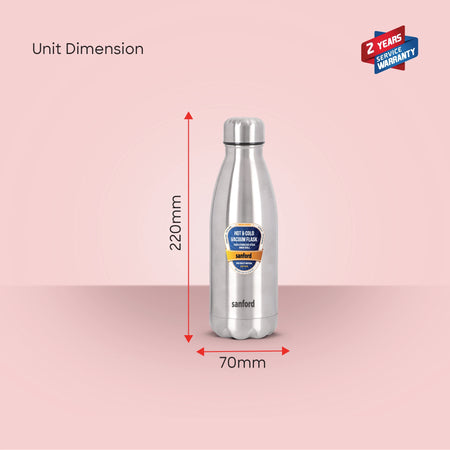 vacuum flask 350ml stainless steel hot & cold sanford 6