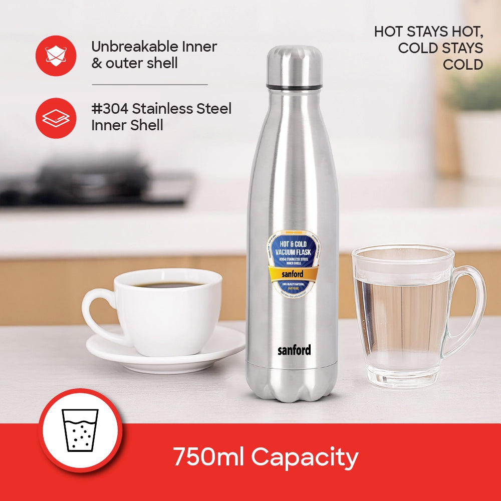 vacuum flask 750ml stainless steel hot cold sanford 3