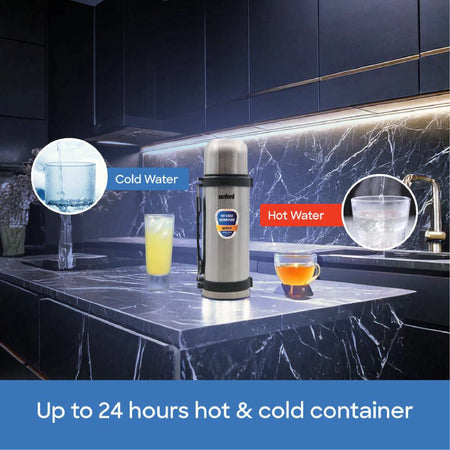 750ml stainless steel vacuum flask handle strap insulated sanford 4