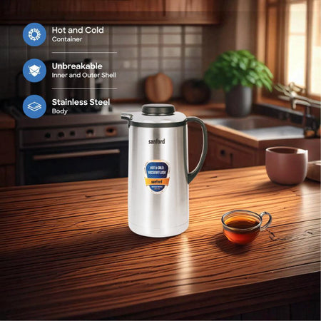 Stainless steel vacuum flask 1.6 litre hot & cold sanford 3