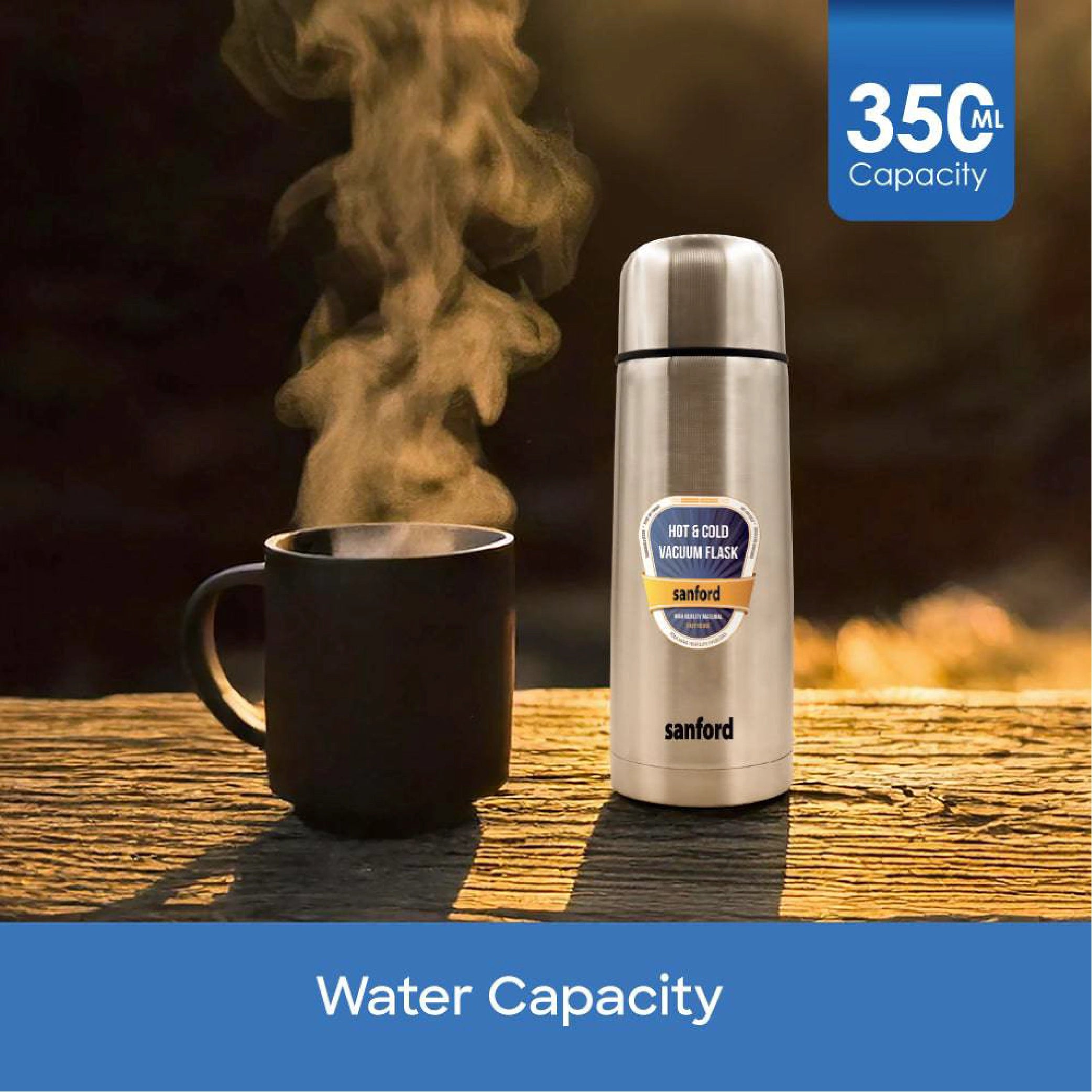 350ml stainless steel travel flask 24 hour hot and cold insulation sanford 6
