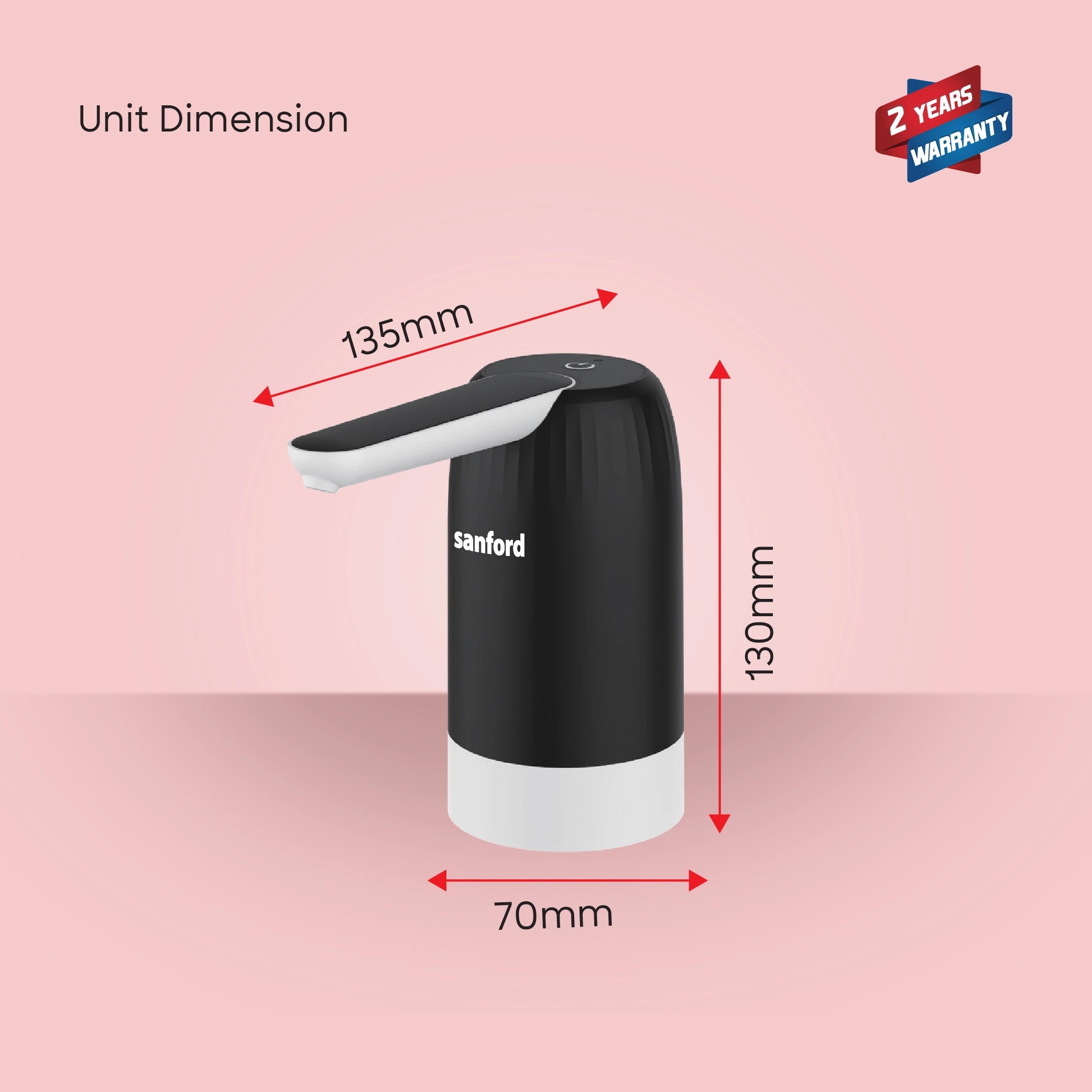 Rechargeable water dispenser pump 1200mAh USB charging sanford 6