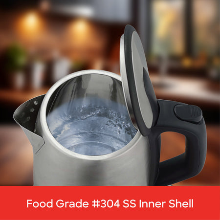Sanford SF1851EK 1.7L Electric Kettle – food-grade 304 stainless steel inner shell feature callout