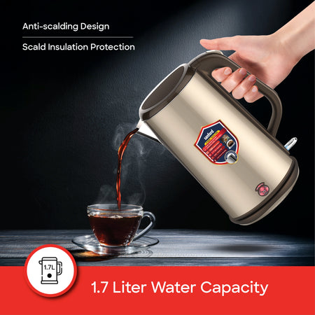 best electric kettle 1.7L 1800W power & Triple-Layer Cool-Touch Body sanford 4