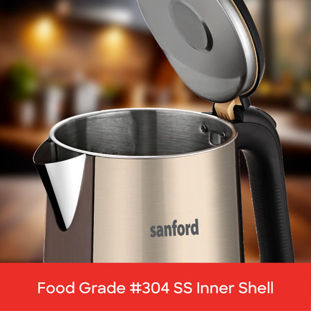 best electric kettle 1.7L 1800W power & Triple-Layer Cool-Touch Body sanford 5