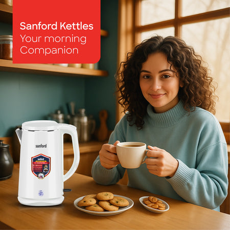 best electric kettle 1.7L 1800W power & double shell Cool-Touch Body sanford 2