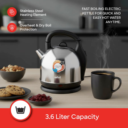 best electric kettle 3.6L 2000w Inner Shell stainless steel sanford 3