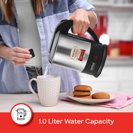 best electric kettle 1L 1500W stainless steel body cordless auto shut off sanford 4