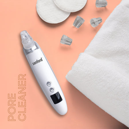  rechargeable pore cleaner 6 in 1 LED display replaceable heads sanford 6
