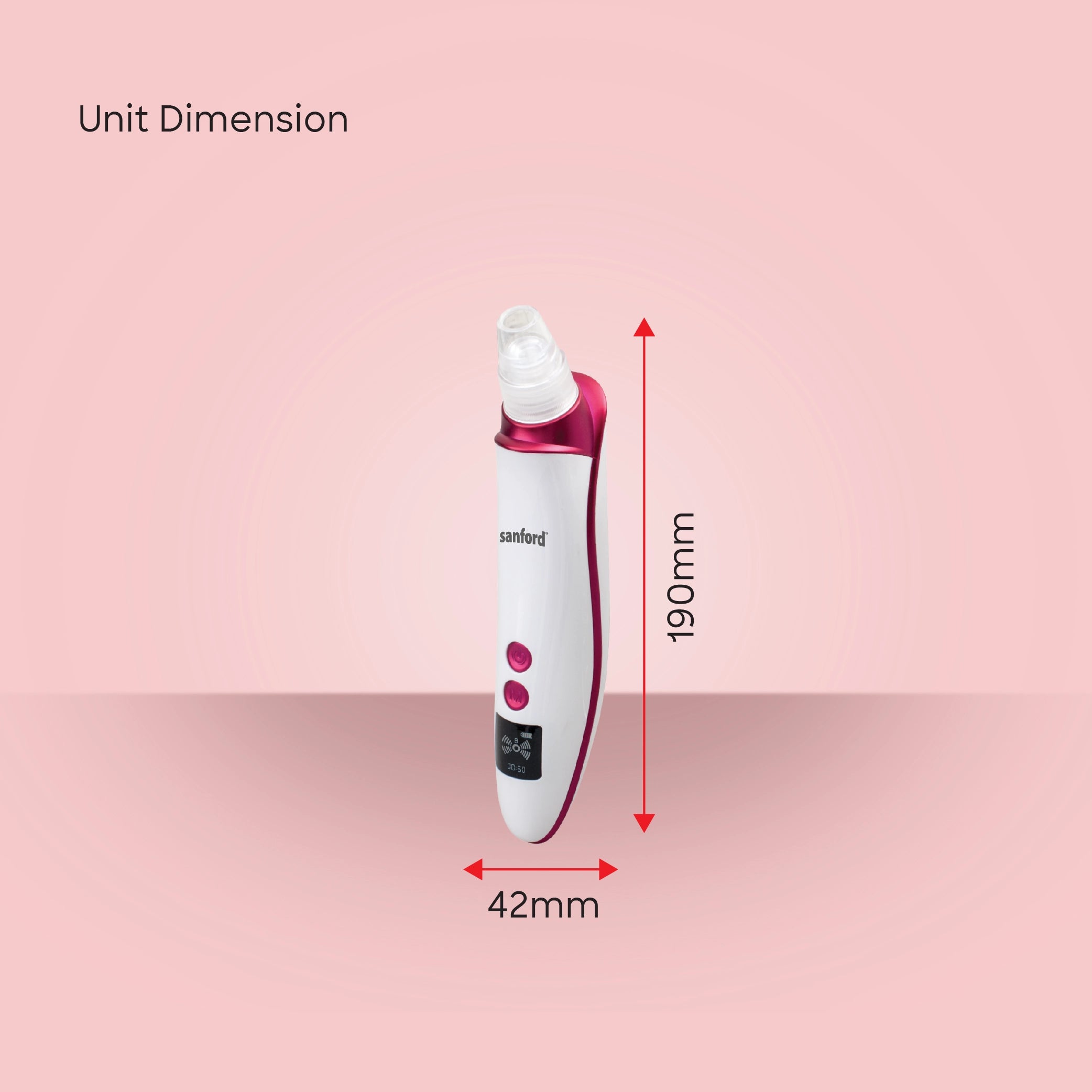  rechargeable pore cleaner 6 in 1 LED display replaceable heads sanford 7