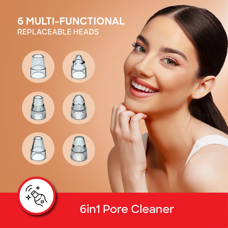 6 in 1 pore cleaner with replaceable heads ergonomic design & blackhead remover sanford 4