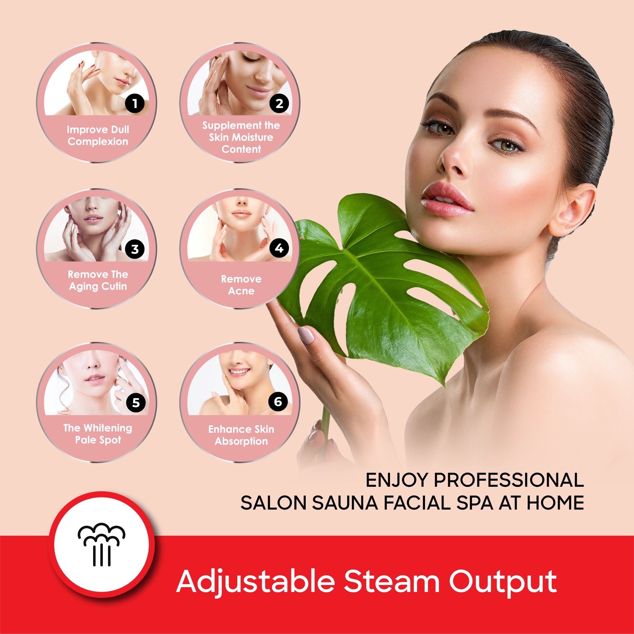 420W Ionized facial steamer adjustable mist facial sauna sanford 4