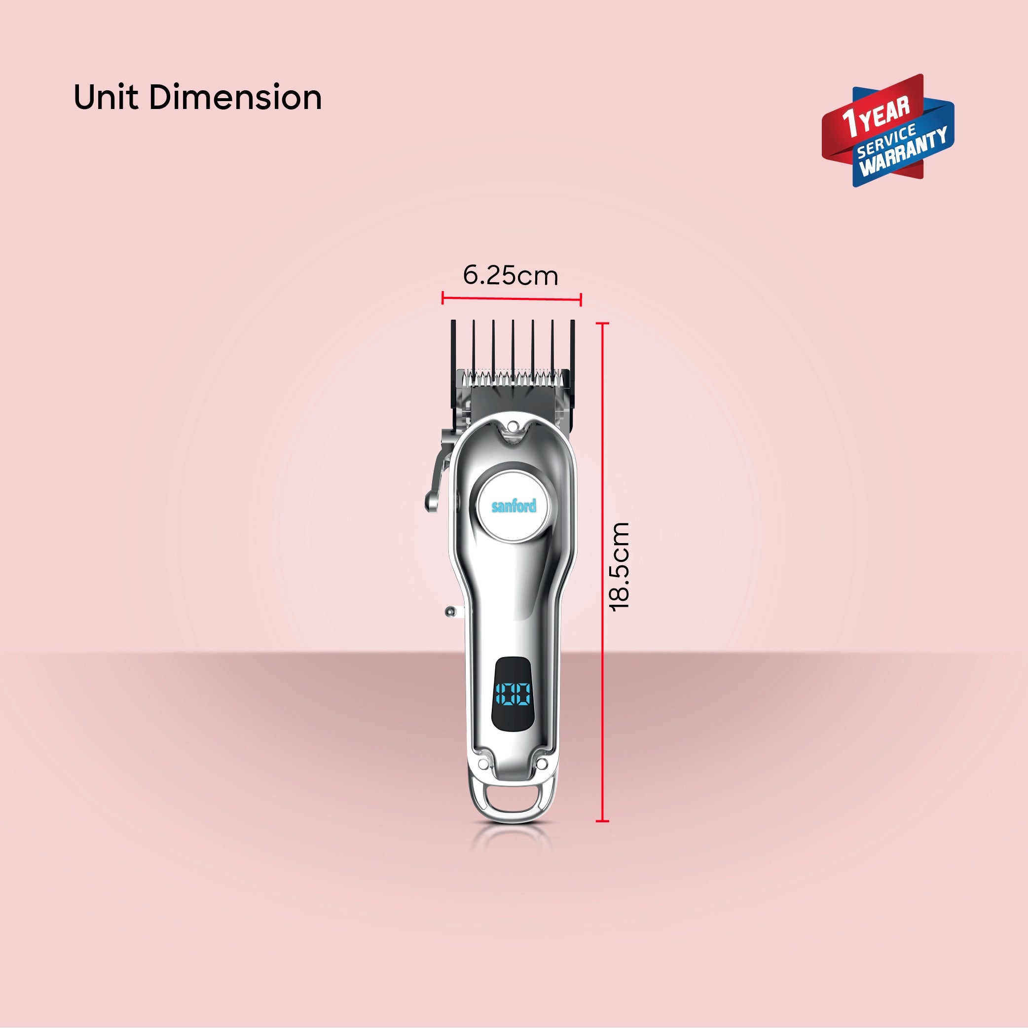 rechargeable hair clipper LCD display 2000mAh battery 120 minute & stainless steel sanford 7