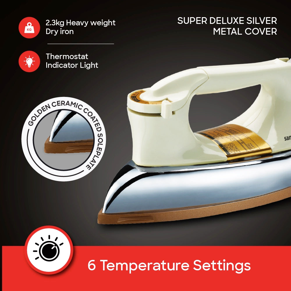 best dry iron heavy weight golden ceramic soleplate 1200W sanford 4