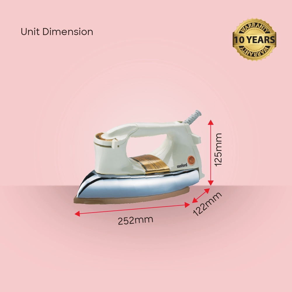 best dry iron heavy weight golden ceramic soleplate 1200W sanford 6