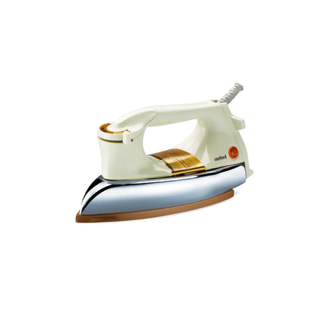 Dry iron 1100W golden ceramic soleplate heavyweight sanford 1