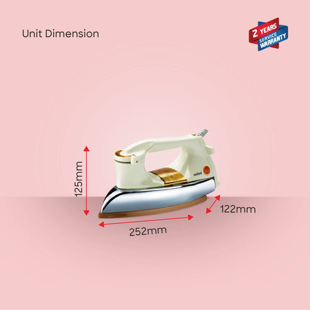 Sanford SF21DI Dry Iron – unit dimensions and measurements