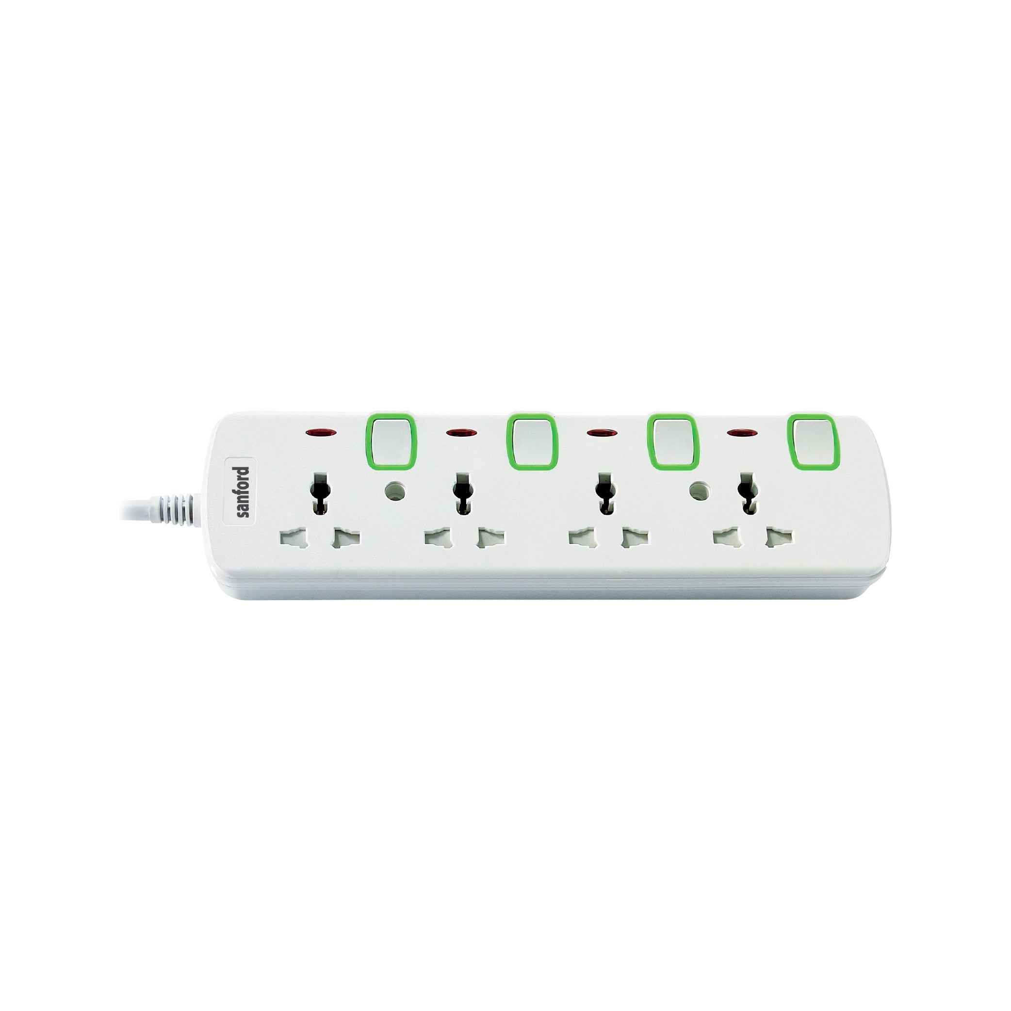 4 way extension socket 3 meter cable individual switches sanford 1