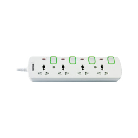 4 way extension socket 3 meter cable individual switches sanford 1
