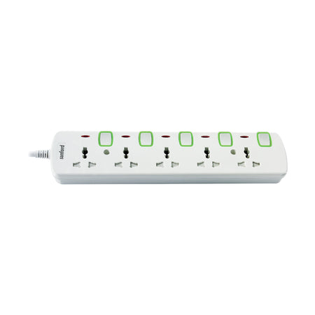 5 way extension socket 5 meter cable individual switches sanford 1