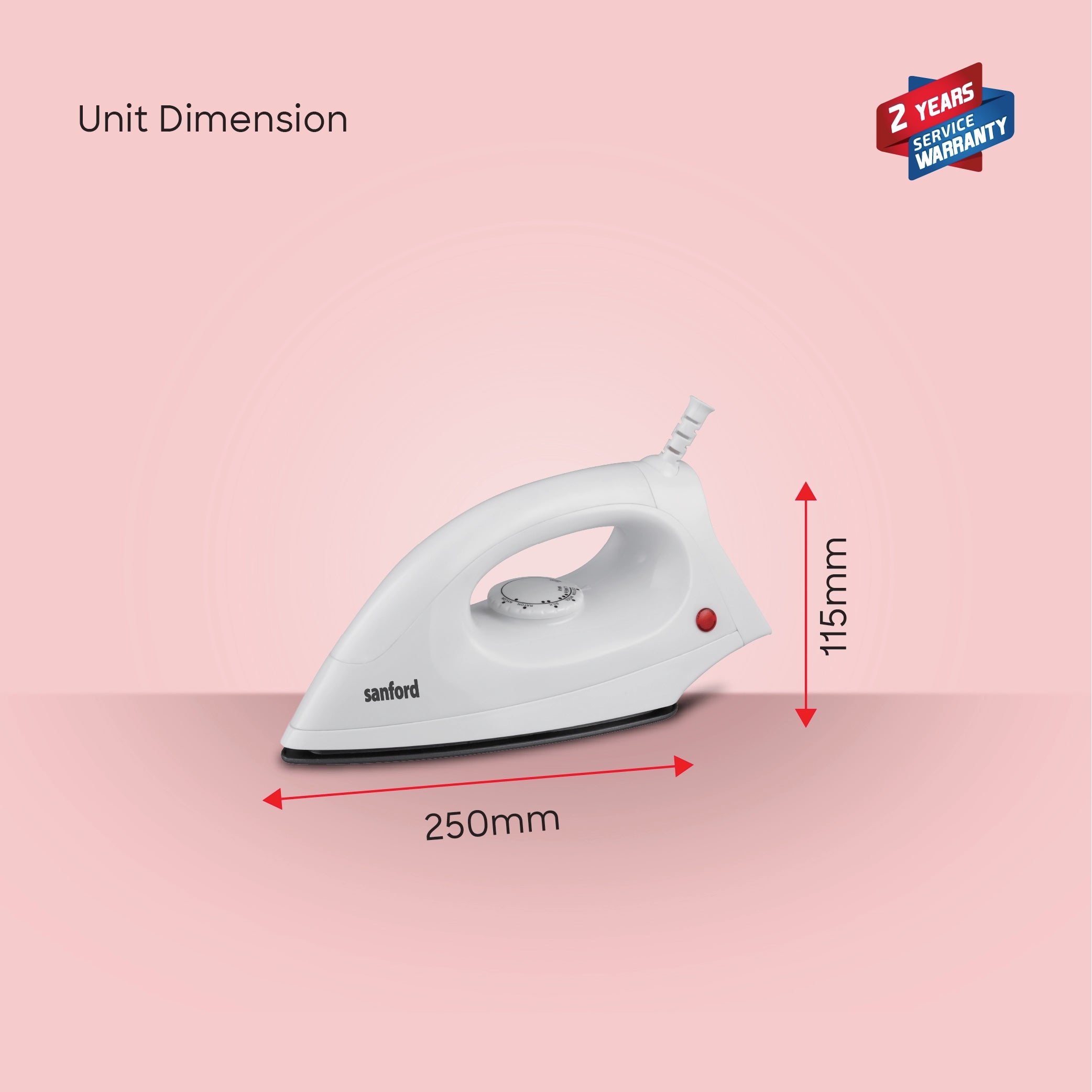 Dry iron 1200W with non stick soleplate overheat protection safe ironing sanford 6