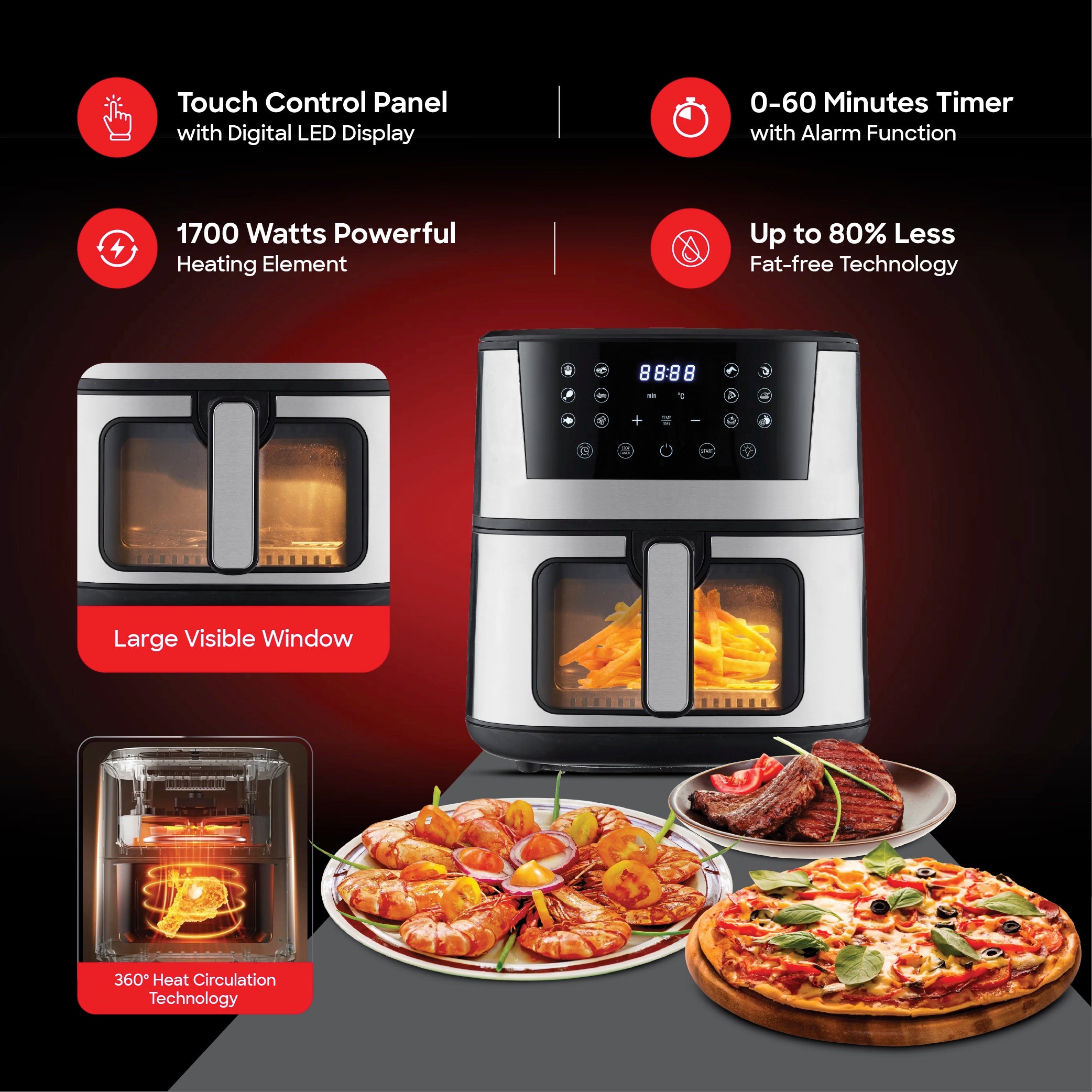 7L Digital air fryer with 12 preset cooking programs sanford 4