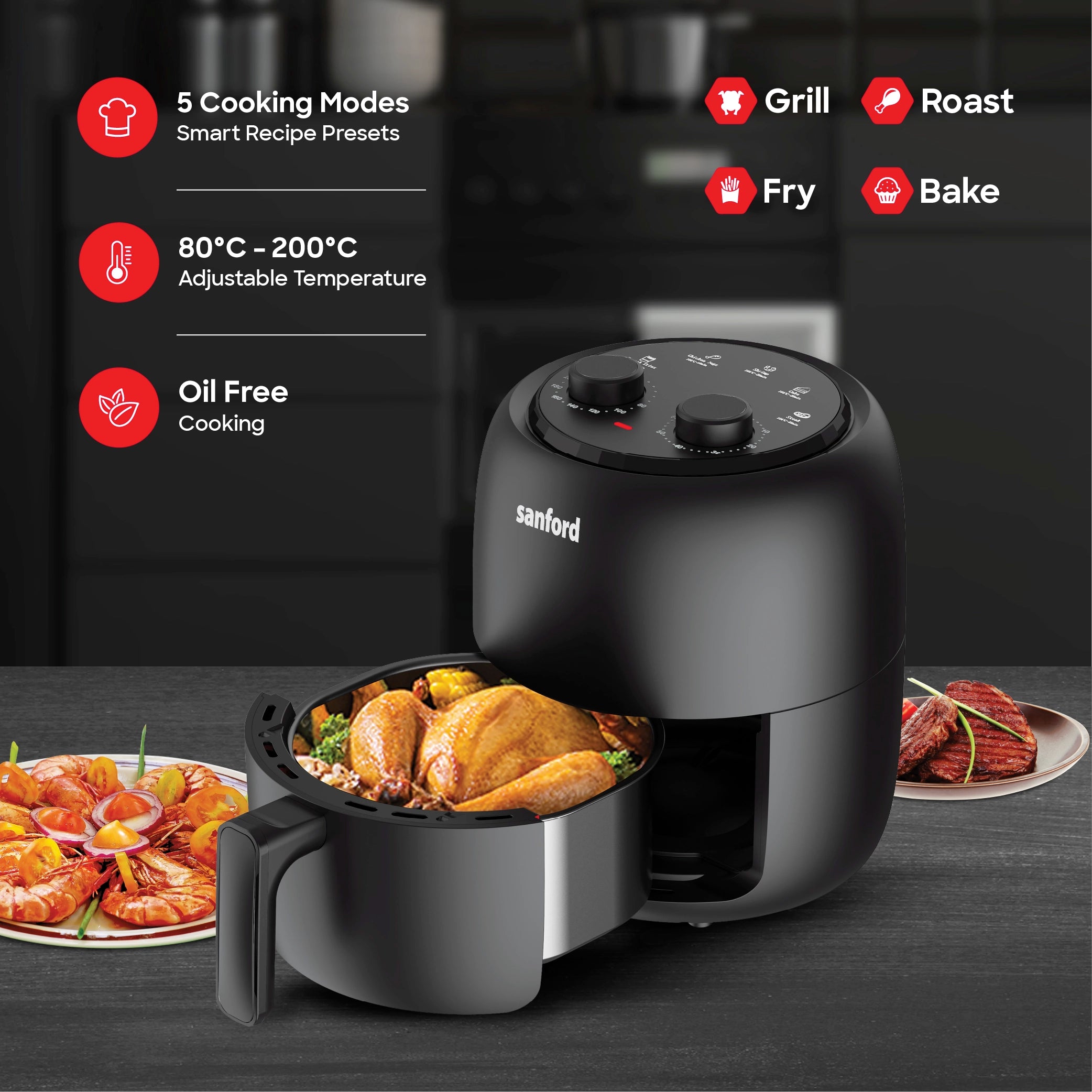 best air fryer 3.5L &  Adjustable Temperature Control sanford 3