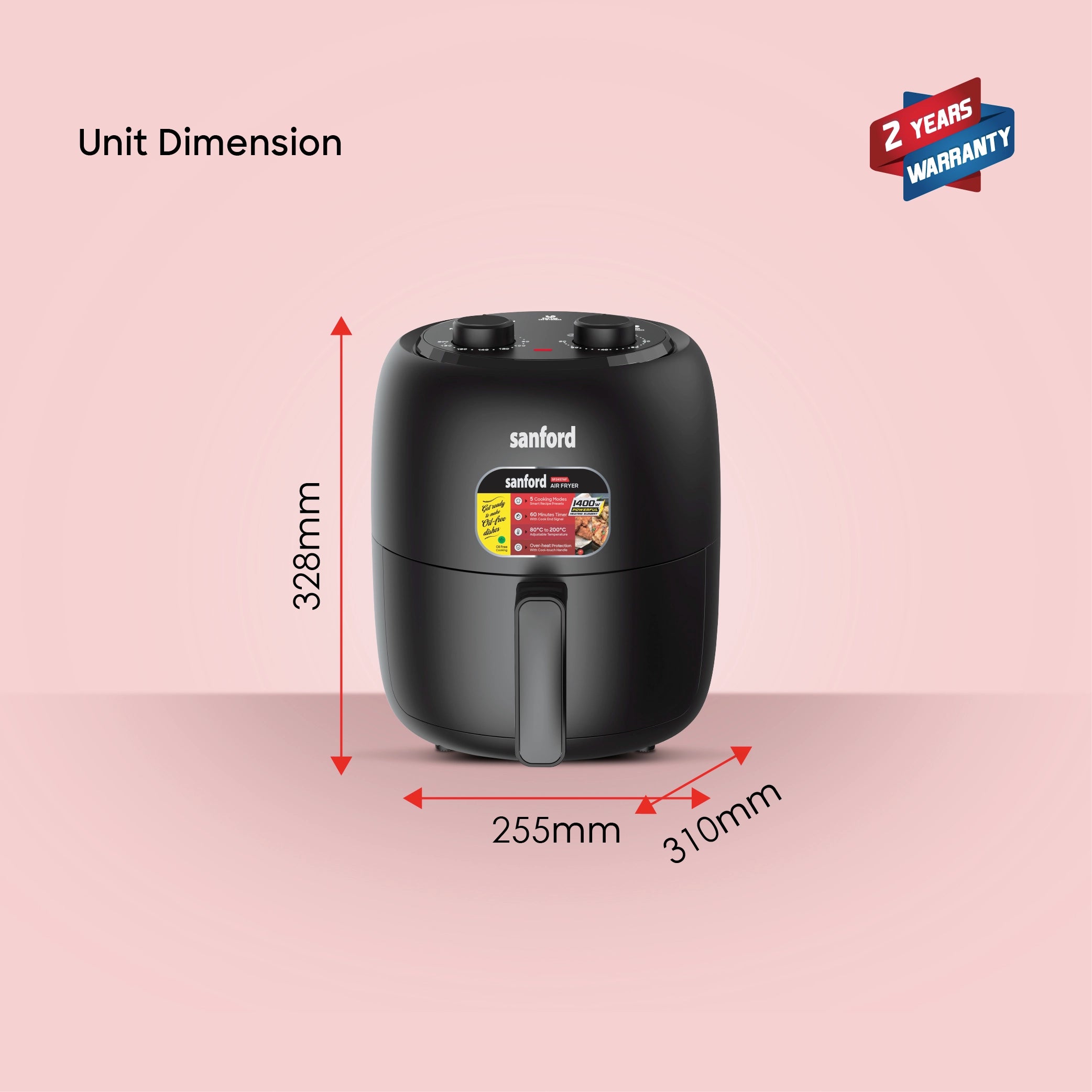 best air fryer 3.5L &  Adjustable Temperature Control sanford 7
