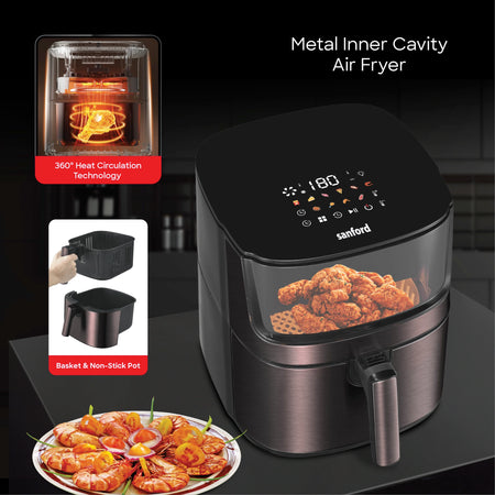 Sanford SF2458AF BS Air Fryer – metal inner cavity feature callout